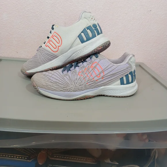 Wilson Kaos 2.0 Women's Tennis Shoes - White and Lavender Size 7.5 - Picture 7 of 10